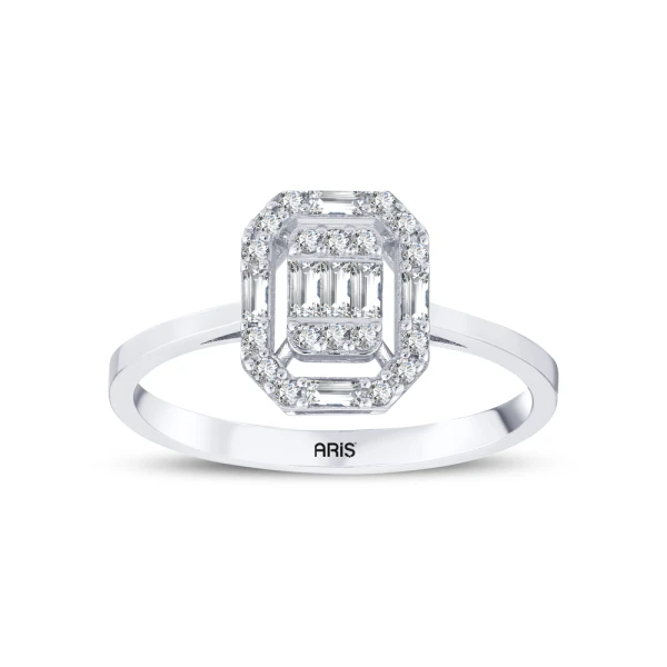 0,18 Karat Baguette-Diamantring