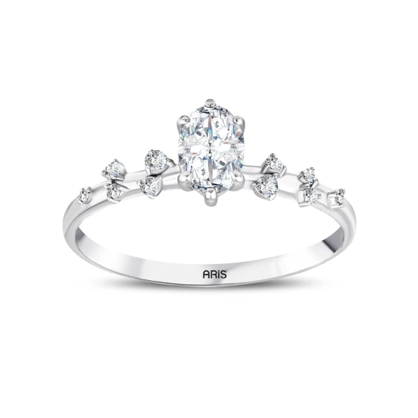 0,35 Karat Ovalschliff Solitär-Diamantring