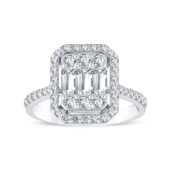 0,90 Karat Baguette-Diamantring