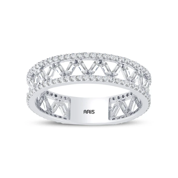 0,83 Karat Baguette-Memoire-Diamantring