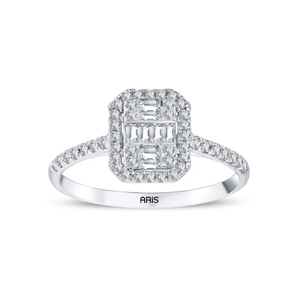 0,38 Karat Baguette-Diamantring