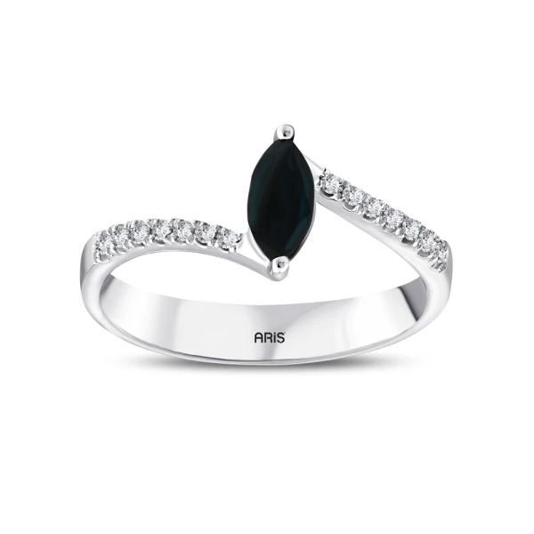 Marquiseschliff Saphir-Diamantring
