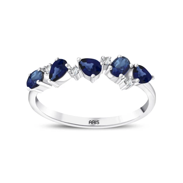 Halbmemory Saphir-Diamantring