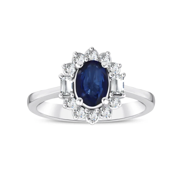 Ovalschliff Saphir-Diamantring
