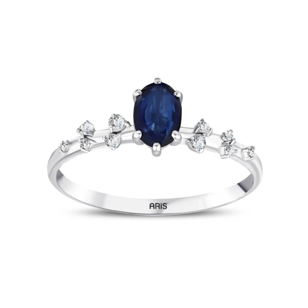 0,53 Karat Oval Saphir-Diamantring