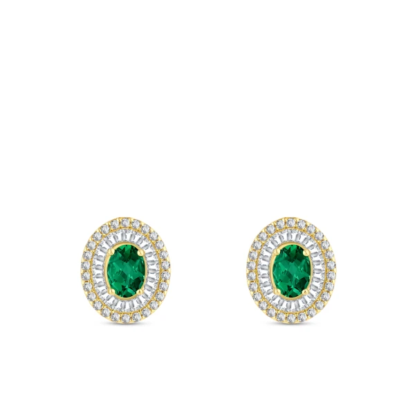 Diamant Anturage Smaragd Ohrring