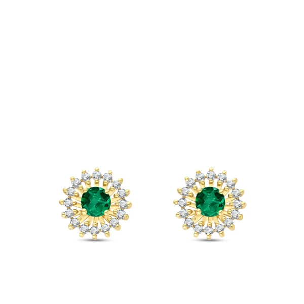 0,64 Karat Smaragd-Diamantohrringe