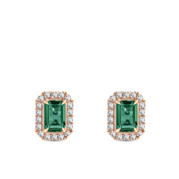 1,08 Karat Smaragd-Diamantohrringe 1,08 Karat Smaragd-Diamantohrringe