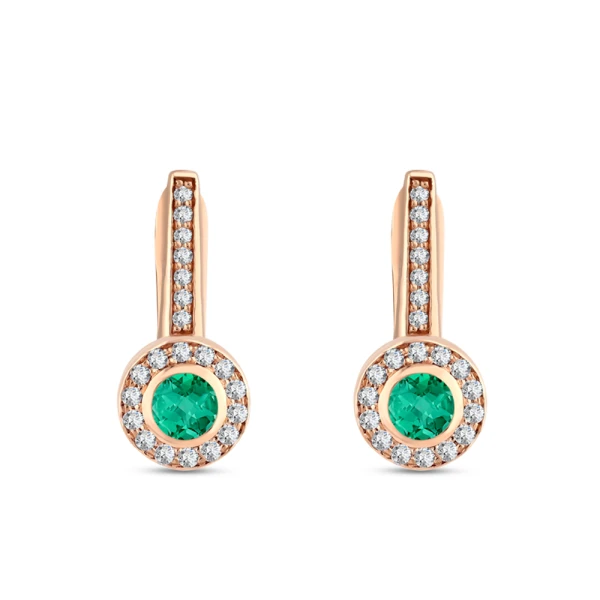 0,64 Karat Smaragd-Diamantohrringe