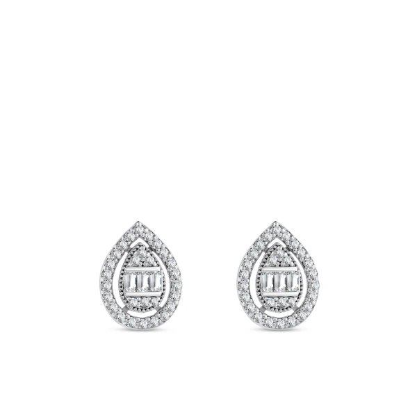 0,37 Karat Baguette-Diamant-Ohrringe
