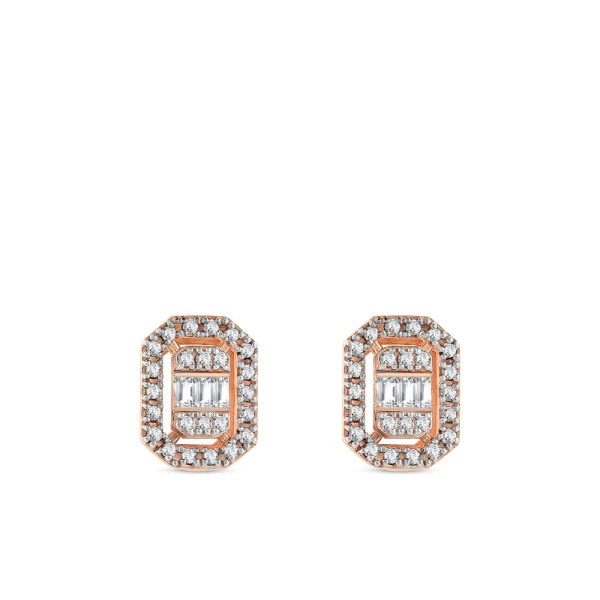 0,21 Karat Baguette-Diamantohrringe
