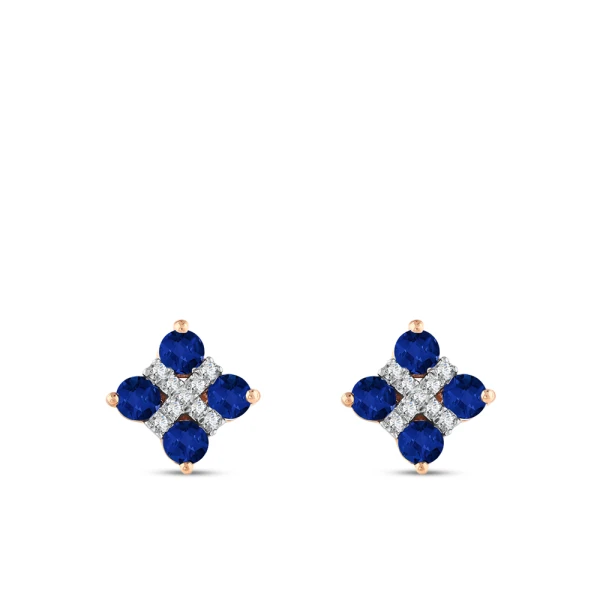 Saphir Glücks-Diamant-Ohrringe