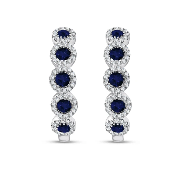 0,83 Karat Saphir-Diamant-Ohrringe