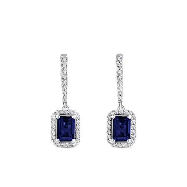1,74 Karat Saphir-Diamantohrringe