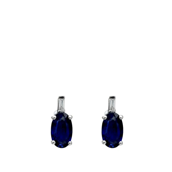 0.47 Karat Safir Oval Pırlanta Küpe