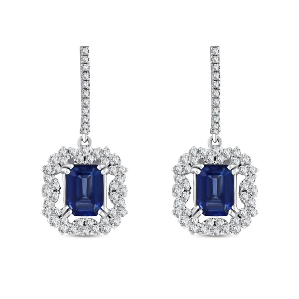 2,67 Karat Saphir-Diamantohrringe