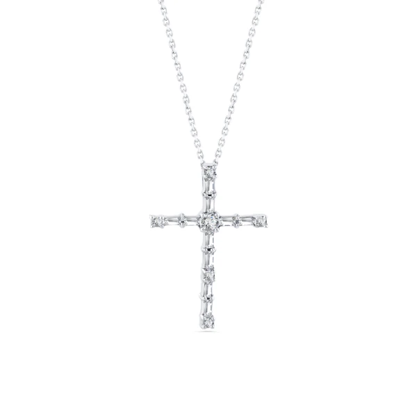 0,39 Karat Kreuz-Diamantkette