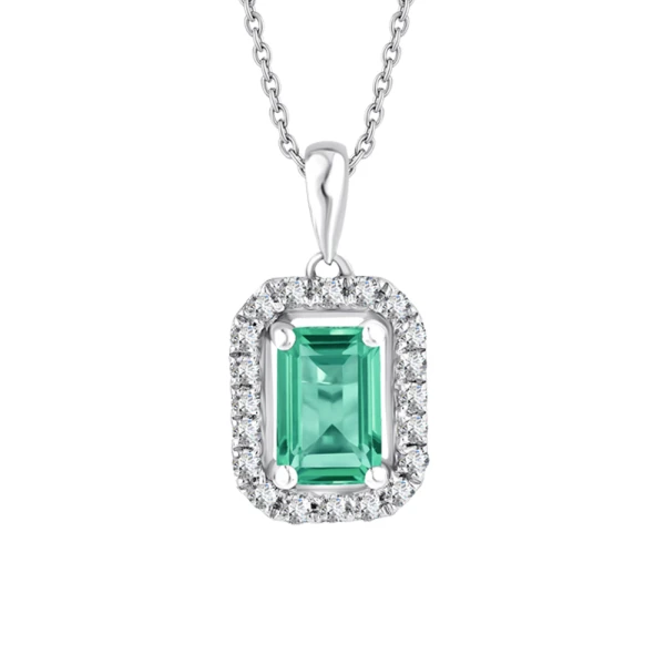 0,68 Karat Smaragd-Diamantkette