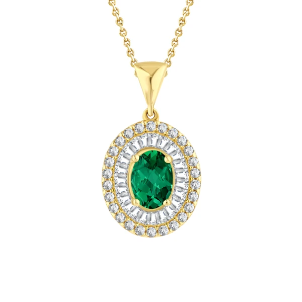 1,26 Karat Smaragd-Diamant-Kette
