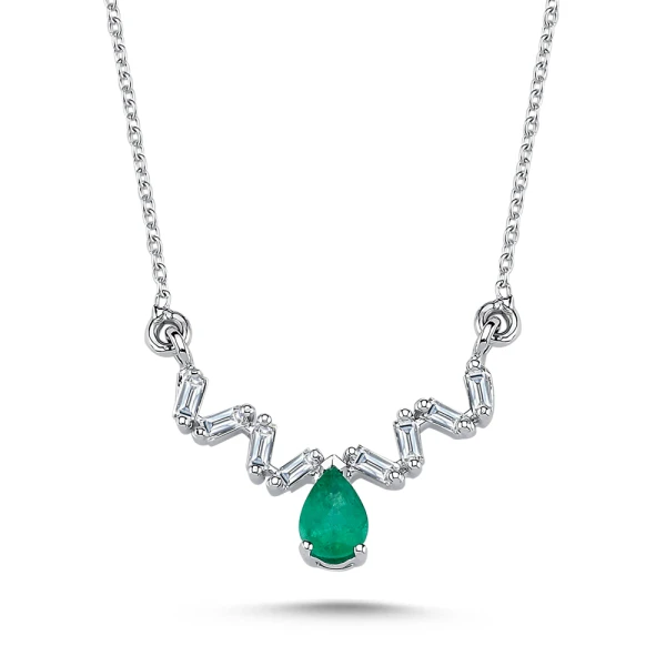 0,25 Karat Smaragd-Diamant-Kette