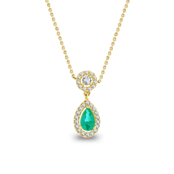 0,32 Karat Smaragd-Diamantkette