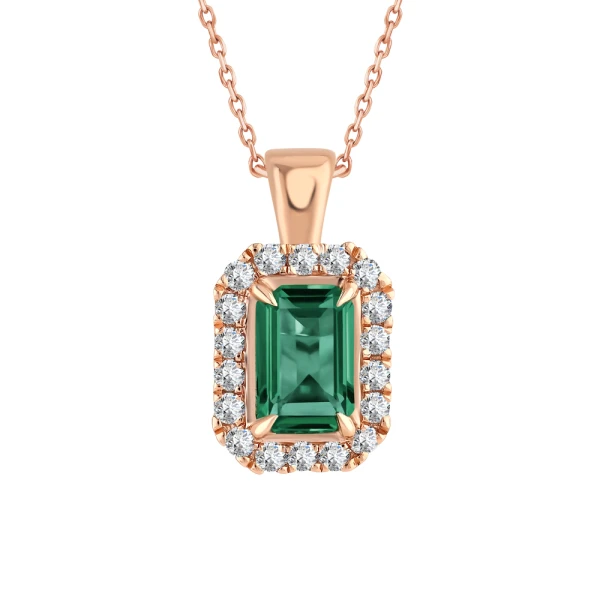 0,55 Karat Smaragd-Diamantkette