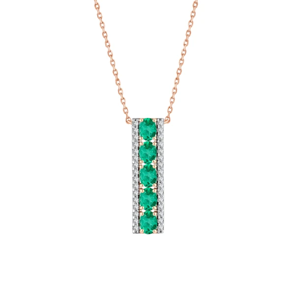 0,91 Karat Smaragd-Diamantkette