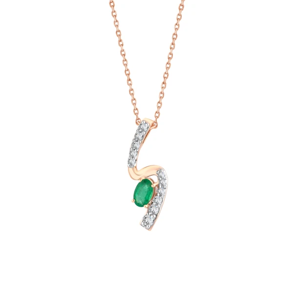 0,35 Karat Smaragd-Diamantkette