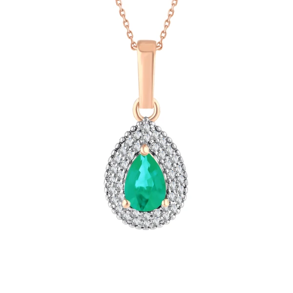 0,57 Karat Smaragd-Diamantkette