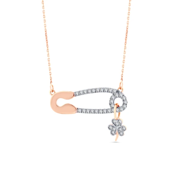 Diamant Sicherheitsnadel Halskette
