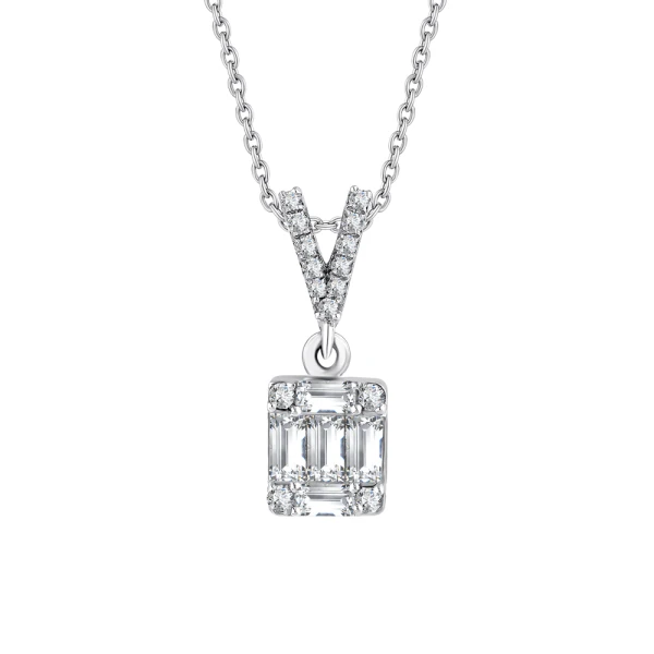 0,21 Karat Baguette-Diamantkette