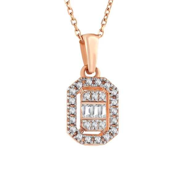 0,10 Karat Baguette-Diamantkette