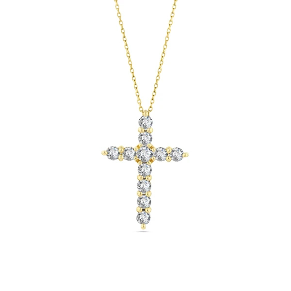 0,59 Karat Kreuz-Diamantkette