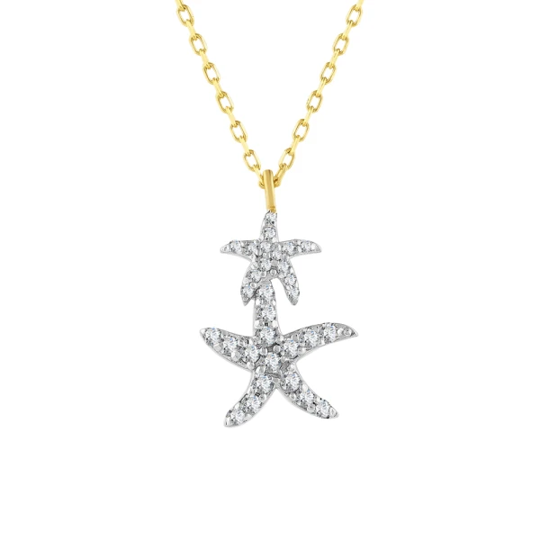 0,14 Karat Seestern-Diamantkette