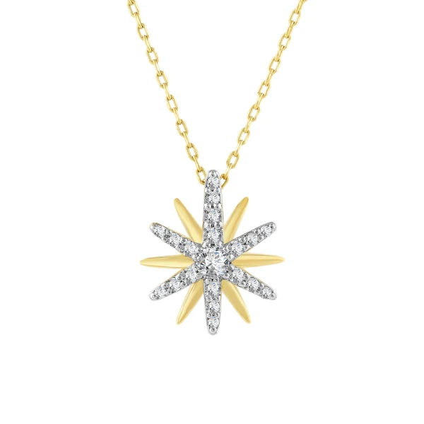 0,13 Karat Sonnen-Diamantkette