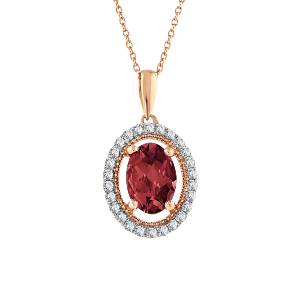 Rubin Diamant Oval-Kette