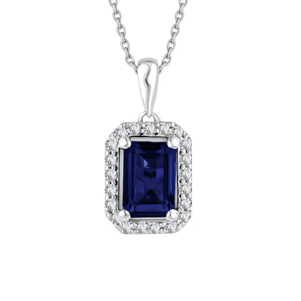 0,88 Karat Saphir-Diamantkette
