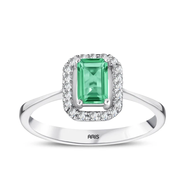 Diamant Anturage Smaragd Ring