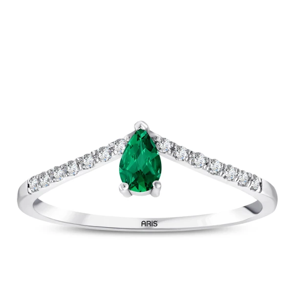 0,23 Karat Smaragd-Diamantring