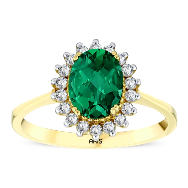 1,07 Karat Oval Smaragd-Diamantring
