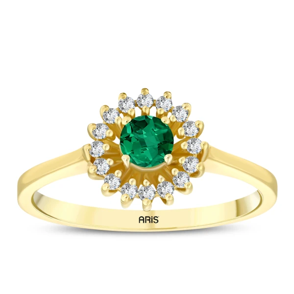 0,42 Karat Smaragd-Diamantring