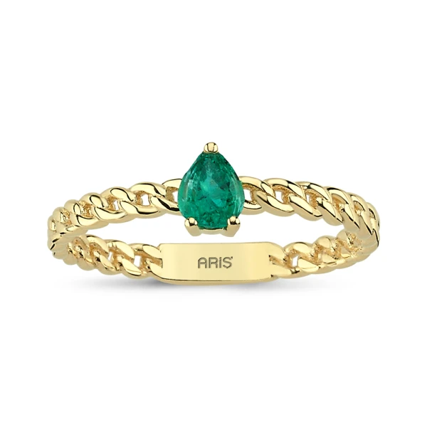 0,28 Karat Smaragd-Goldring