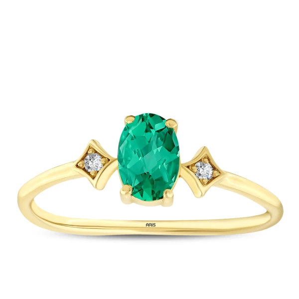 0,37 Karat Smaragd-Diamantring
