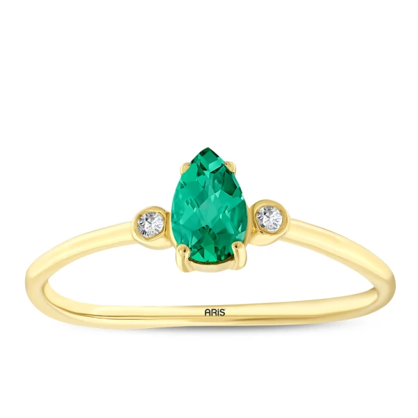 0,41 Karat Smaragd-Diamantring