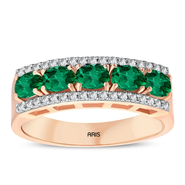0,96 Karat Smaragd-Diamantring