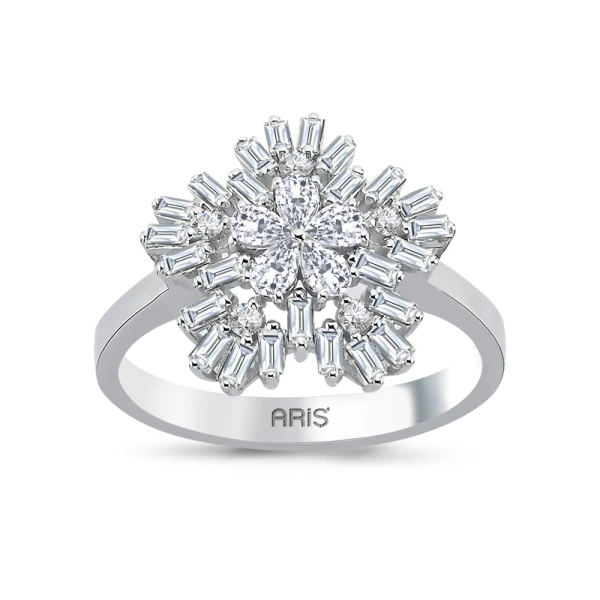 0,76 Karat Baguette-Diamantring