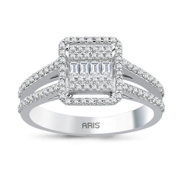 0,53 Karat Baguette-Diamantring