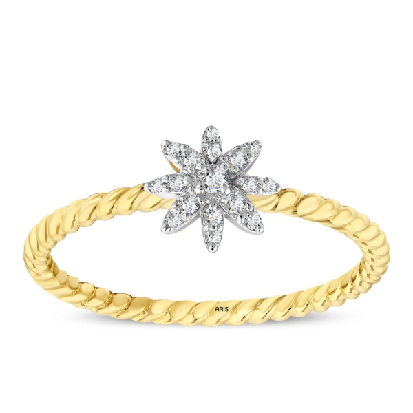 Blumenmuster-Diamantring