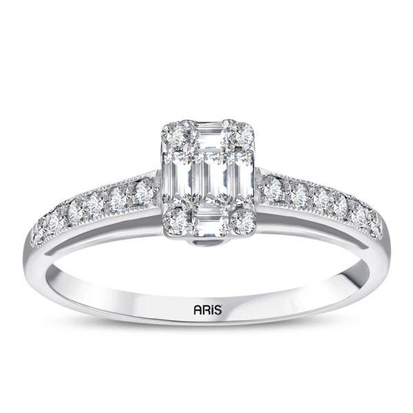 0,35 Karat Baguette-Diamantring