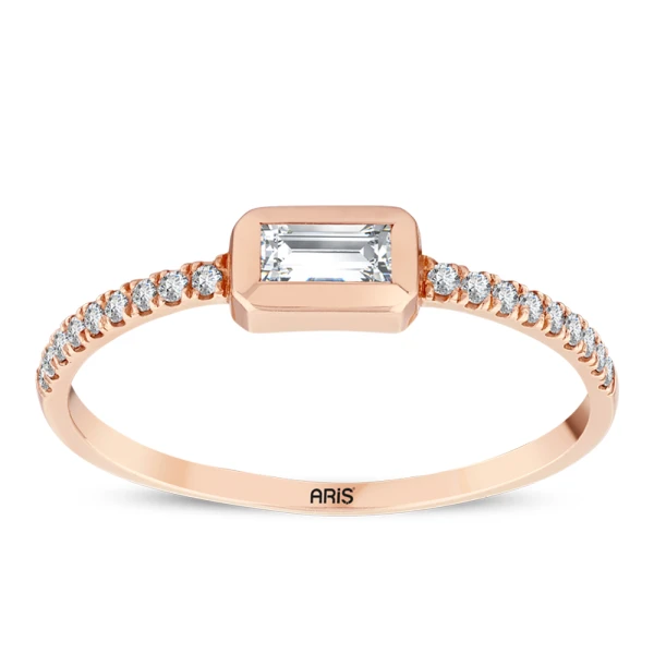 Smaragdschliff Diamantring